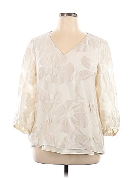 Lafayette 148 New York 3/4 Sleeve Silk Top (view 1)