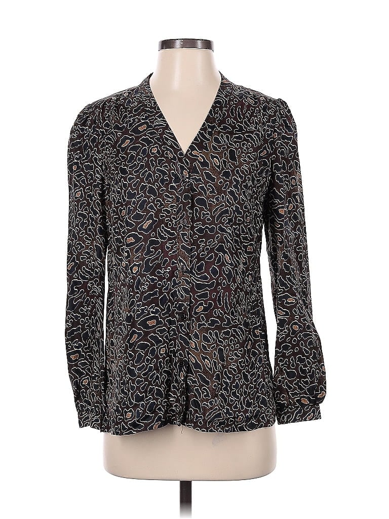 Tory Burch 100% Silk Marled Black Long Sleeve Silk Top Size 2 - 85% off ...