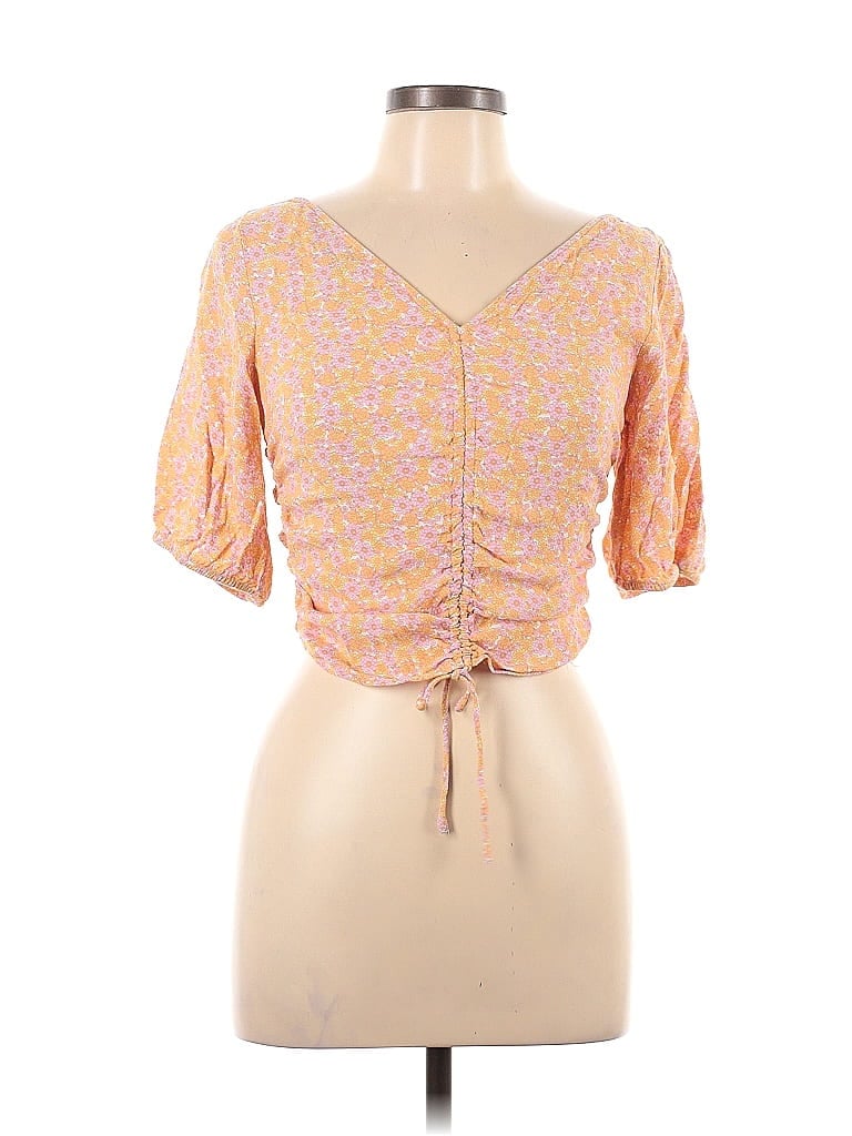 Pre-owned H&m 3/4 Sleeve Blouse In Pink