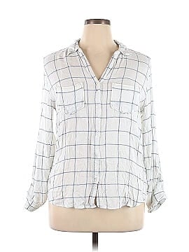 Tinsel Denim Couture 3/4 Sleeve Button-Down Shirt (view 1)