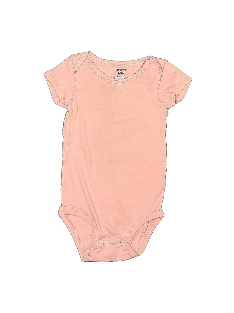 CARTER'S Pre-owned Babies' Short Sleeve Onesie In Pink