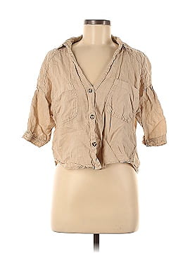 Zara 3/4 Sleeve Button-Down Shirt (view 1)