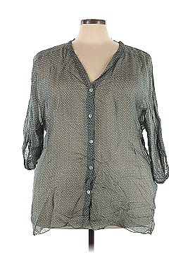 Skinny Tee 3/4 Sleeve Button-Down Shirt (view 1)