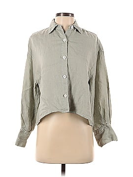 Zara 3/4 Sleeve Button-Down Shirt (view 1)