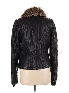 Black Rivet Faux Leather Jacket (view 2)