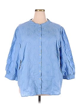 Susan Graver 3/4 Sleeve Button-Down Shirt (view 1)