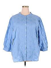 Susan Graver 3/4 Sleeve Button Down Shirt