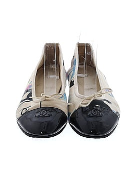 Chanel Canvas Graffiti Cap Toe Ballet Flats (view 2)