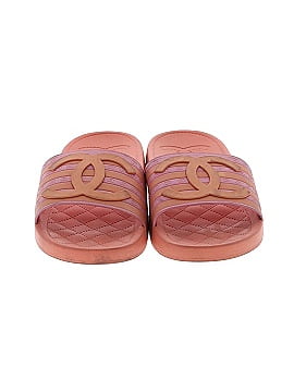 Chanel Rubber CC Flat Slide Sandals  (view 2)