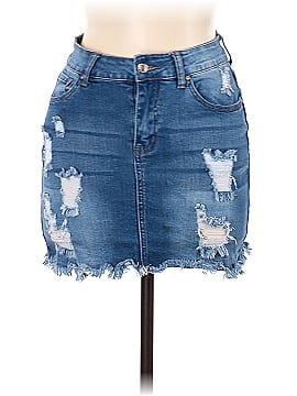 Wax Jean Denim Skirt (view 1)