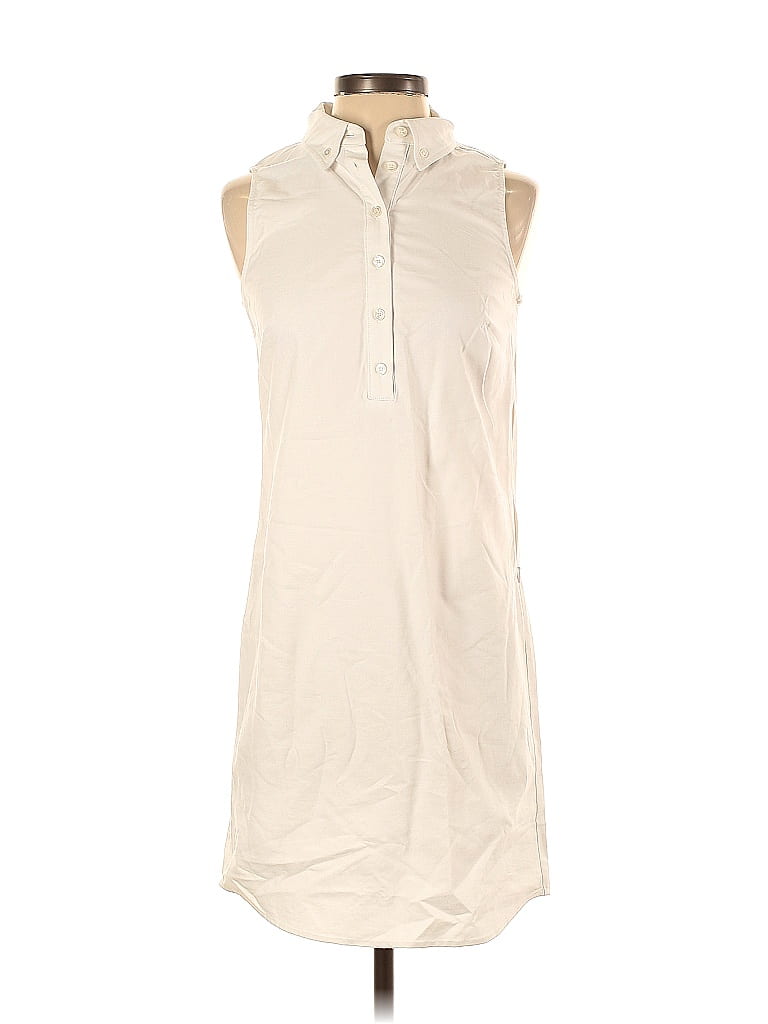 Sail to Sable 100% Cotton Solid Ivory Casual Dress Size XXS - photo 1