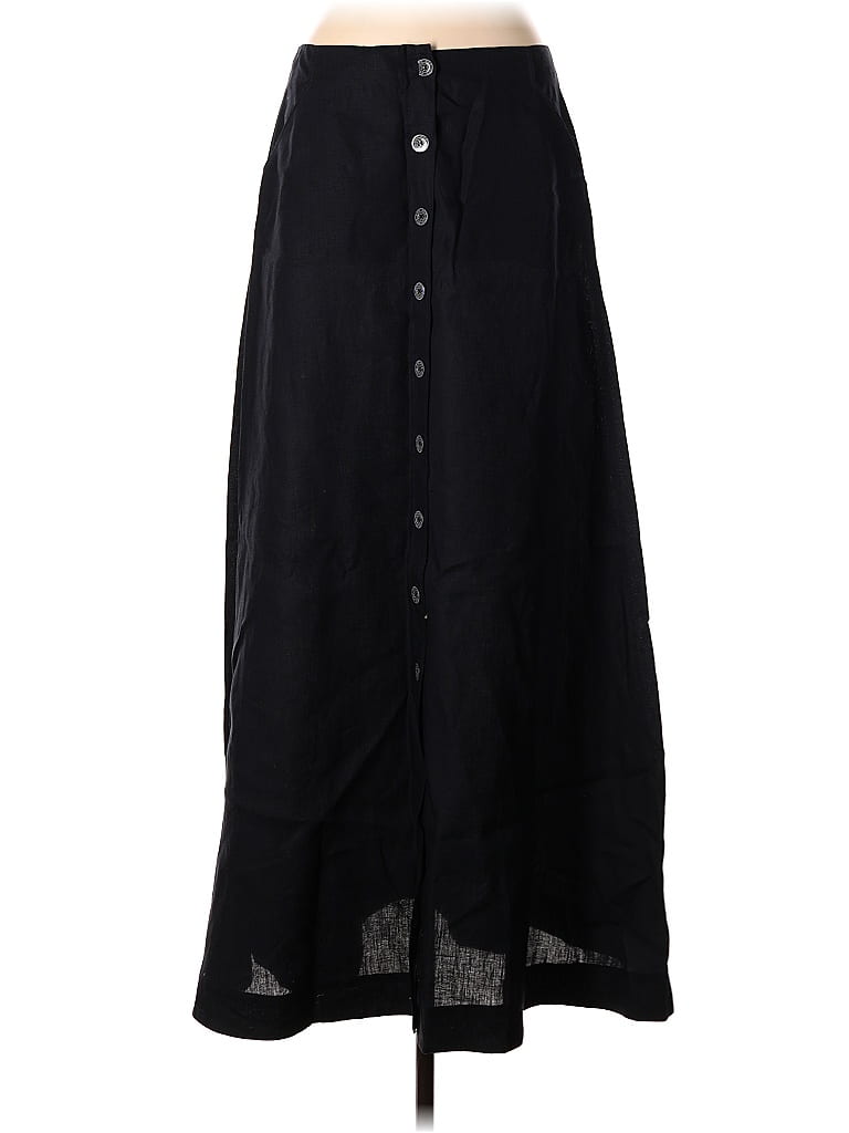 Socapri 100% Flax Black Blue Casual Skirt Size EU (IT) 48 / US 12 - photo 1