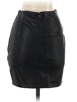 Olivaceous Faux Leather Skirt (view 2)