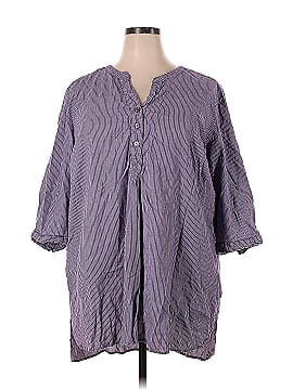 Ellos 3/4 Sleeve Button-Down Shirt (view 1)