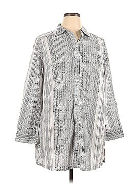 Roaman's 3/4 Sleeve Button-Down Shirt (view 1)