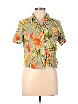 Caribbean Joe Short Sleeve Silk Top (view 1)