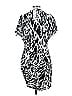 Parker 100% Viscose Animal Print Silver White Casual Dress Size 12 - photo 2