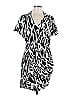 Parker 100% Viscose Animal Print Silver White Casual Dress Size 12 - photo 1