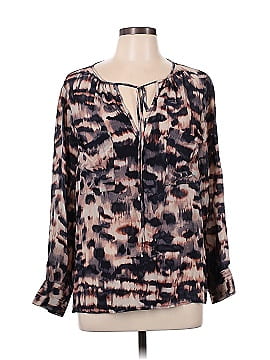 BCBGMAXAZRIA Long Sleeve Silk Top (view 1)