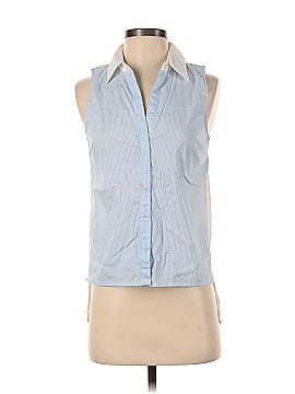 Aqua Sleeveless Button-Down Shirt (view 1)