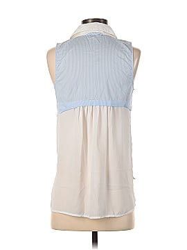 Aqua Sleeveless Button-Down Shirt (view 2)