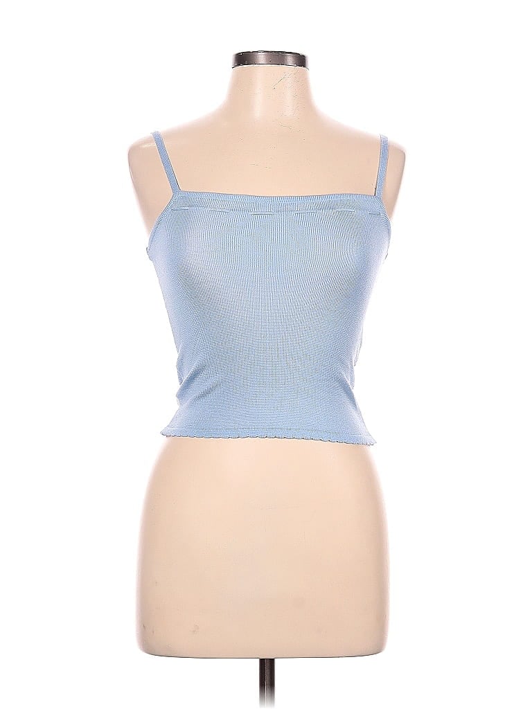 Click to view more detailed imagery on our partner's website Pre-owned David Charles Tank Top Blue Strapless Neckline Tops