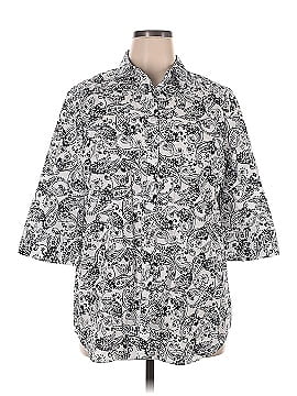 Roaman's 3/4 Sleeve Button-Down Shirt (view 1)