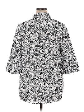 Roaman's 3/4 Sleeve Button-Down Shirt (view 2)