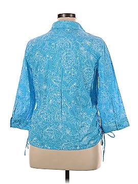 Karen Scott Sport 3/4 Sleeve Button-Down Shirt (view 2)