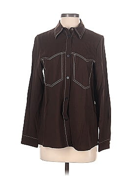 Zara Basic Long Sleeve Button-Down Shirt (view 1)