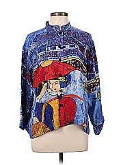 Chico's Design Long Sleeve Silk Top