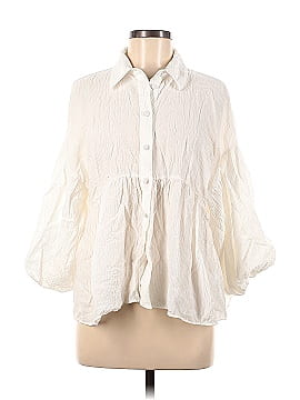 Zara 3/4 Sleeve Button-Down Shirt (view 1)