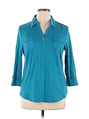 Karen Scott 3/4 Sleeve Button Down Shirt