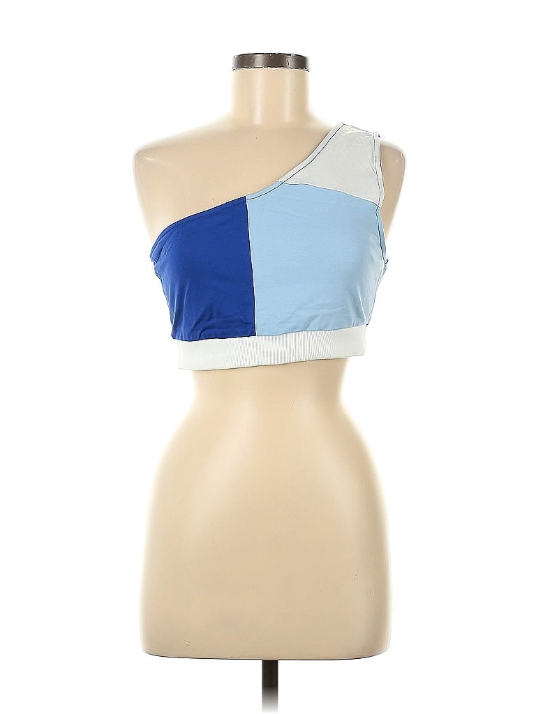 Pre-owned Shein Tube Top Blue One Shoulder Neckline Tops