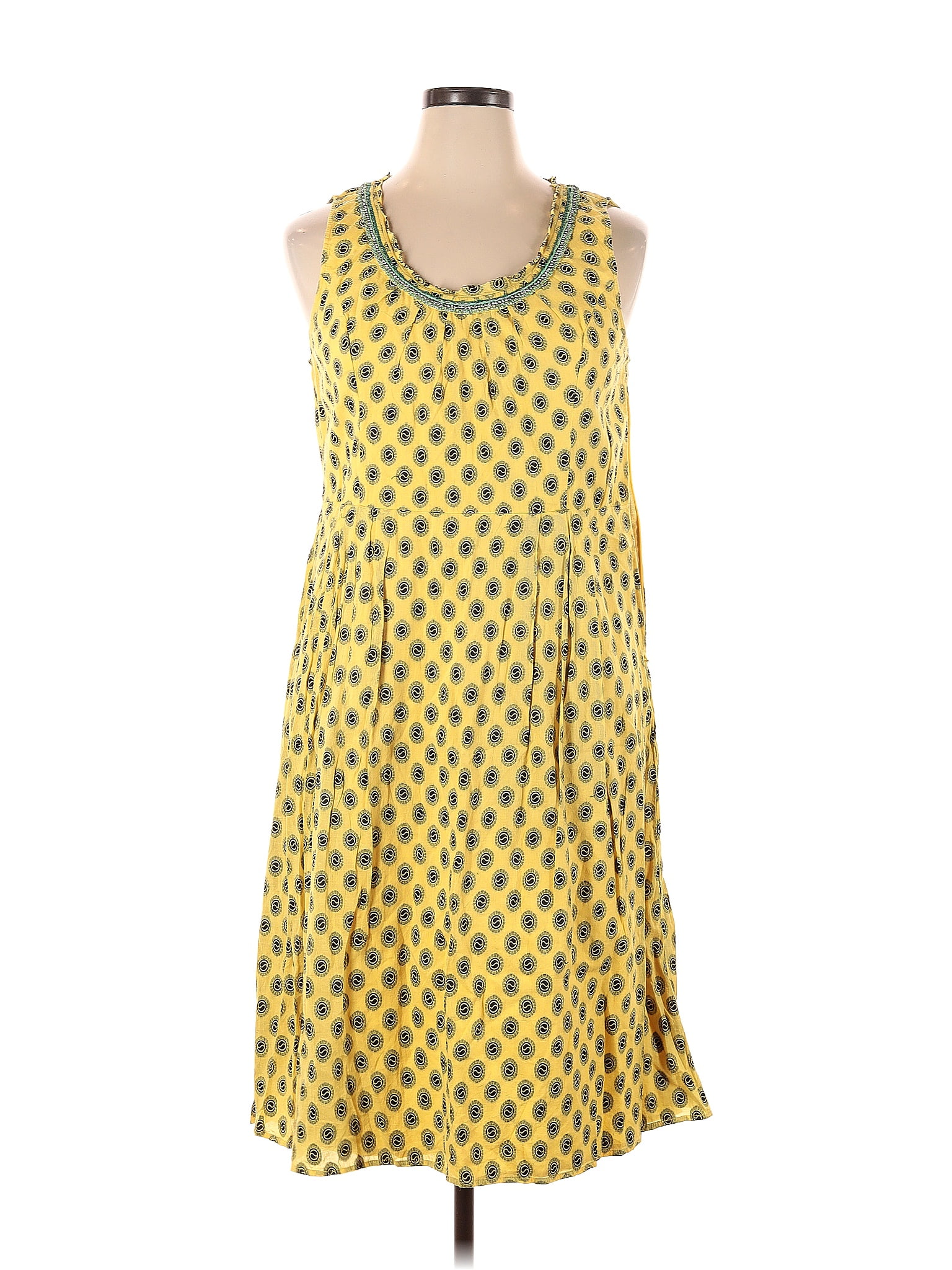 Sundance 100% Cotton Polka Dots Yellow Casual Dress Size 16 - 71% off ...