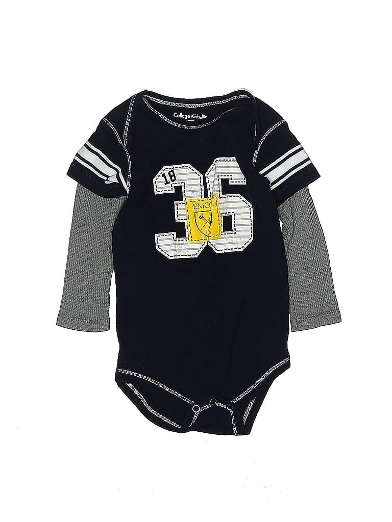 College Kids Black Long Sleeve Onesie 9-12 MO / 12 MO - photo 1