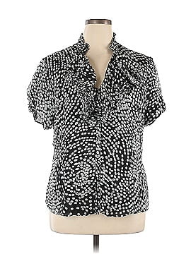 Lafayette 148 New York Short Sleeve Silk Top (view 1)