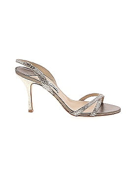 Jimmy Choo Silver Glitter India Sandals (view 1)