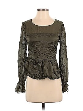 Intermix Long Sleeve Silk Top (view 1)