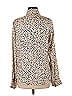 House of Harlow 1960 100% Silk Polka Dots Animal Print Ivory Long Sleeve Silk Top Size 9 - photo 2