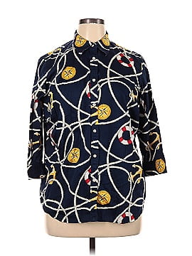 Lauren by Ralph Lauren 3/4 Sleeve Button-Down Shirt (view 1)