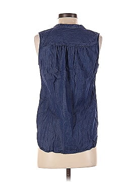 Kaari Blue Sleeveless Button-Down Shirt (view 2)