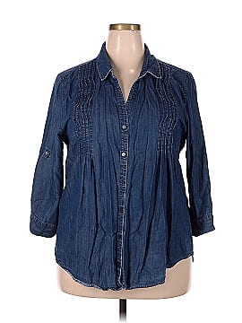 Gloria Vanderbilt 3/4 Sleeve Button-Down Shirt (view 1)