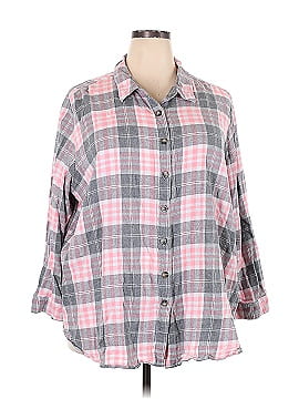 Woman Within 3/4 Sleeve Button-Down Shirt (view 1)