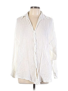 TAN + LINES 3/4 Sleeve Button-Down Shirt (view 1)