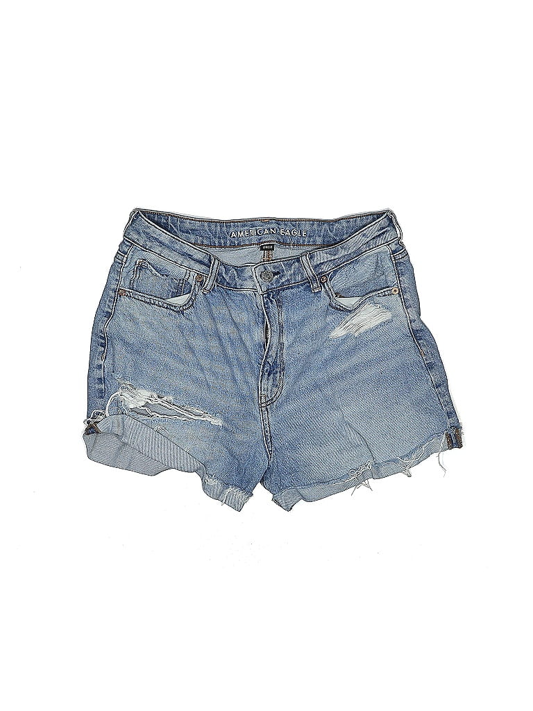 American Eagle Outfitters Acid Wash Print Blue Denim Shorts Size 10 ...