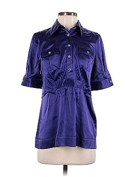 BCBGMAXAZRIA Short Sleeve Silk Top (view 1)