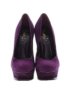 Yves Saint Laurent Rive Gauche Suede Platform Heels (view 2)