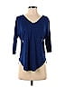 Silence and Noise Blue 3/4 Sleeve Top Size S - photo 1