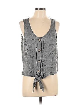 Express Outlet Sleeveless Button-Down Shirt (view 1)